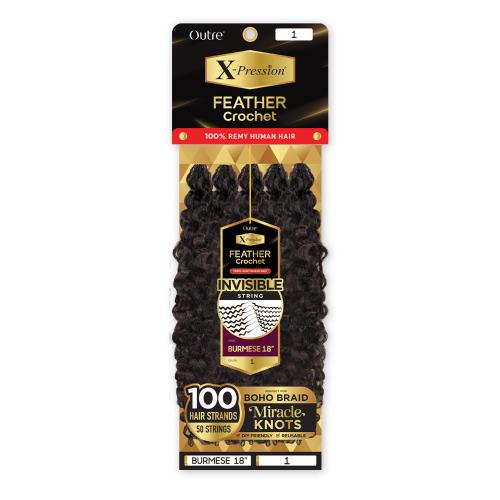Outre Human Hair Crochet Braids X-Pression Feather Crochet Burmese 18"