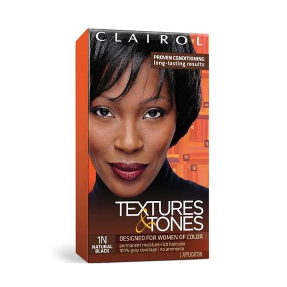 Clairol Textures & Tones Permanent Hair Color, 1N Natural Black
