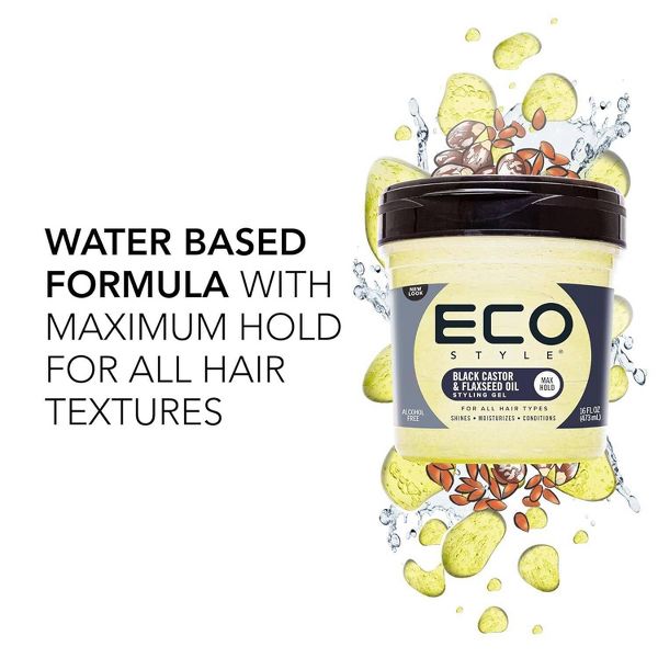 Eco Style Professional Styling Gel Black Castor & Flaxseed Oil