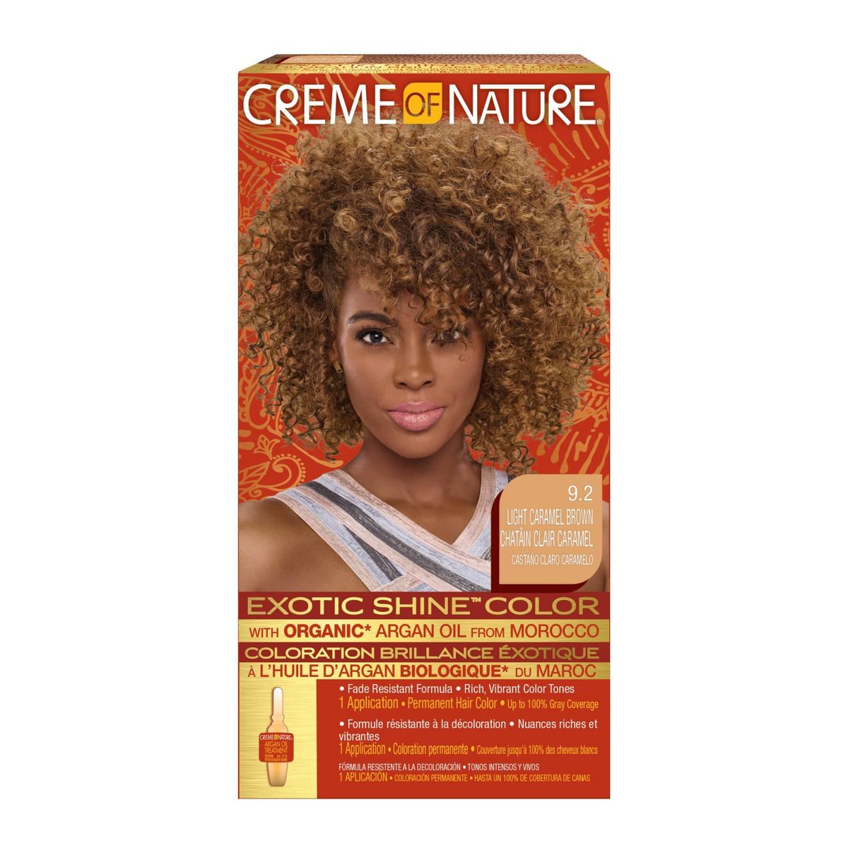 Creme of Nature Exotic Shine Permanent Hair Color - Light Caramel Brown 9.2