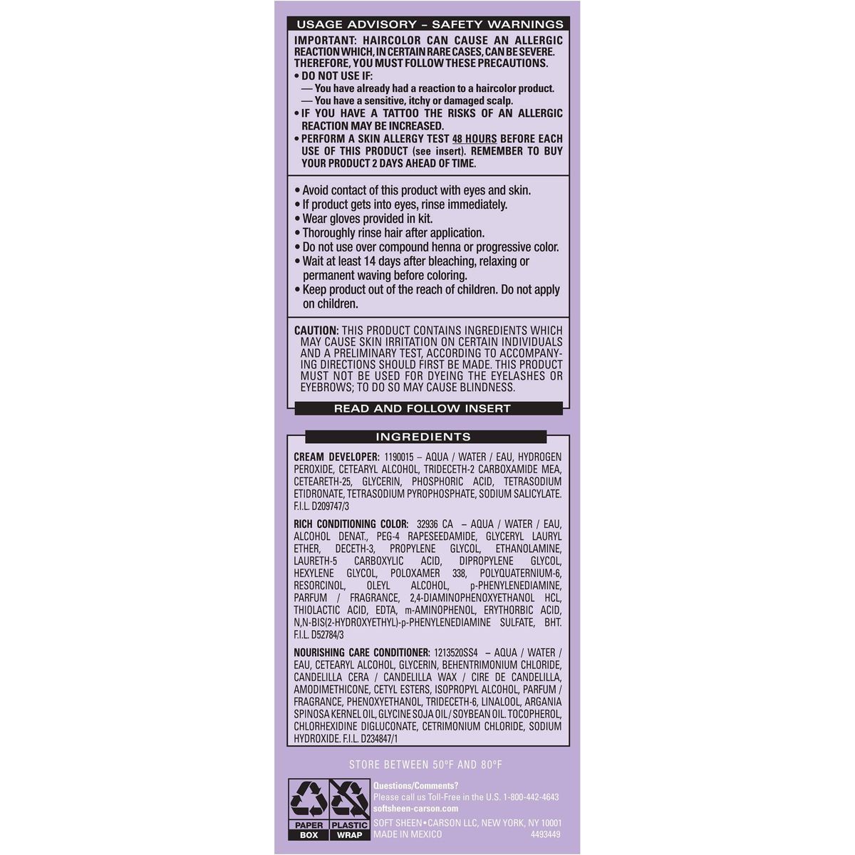 Dark & Lovely Fade Resist Permanent Hair Color, 372 Natural Black