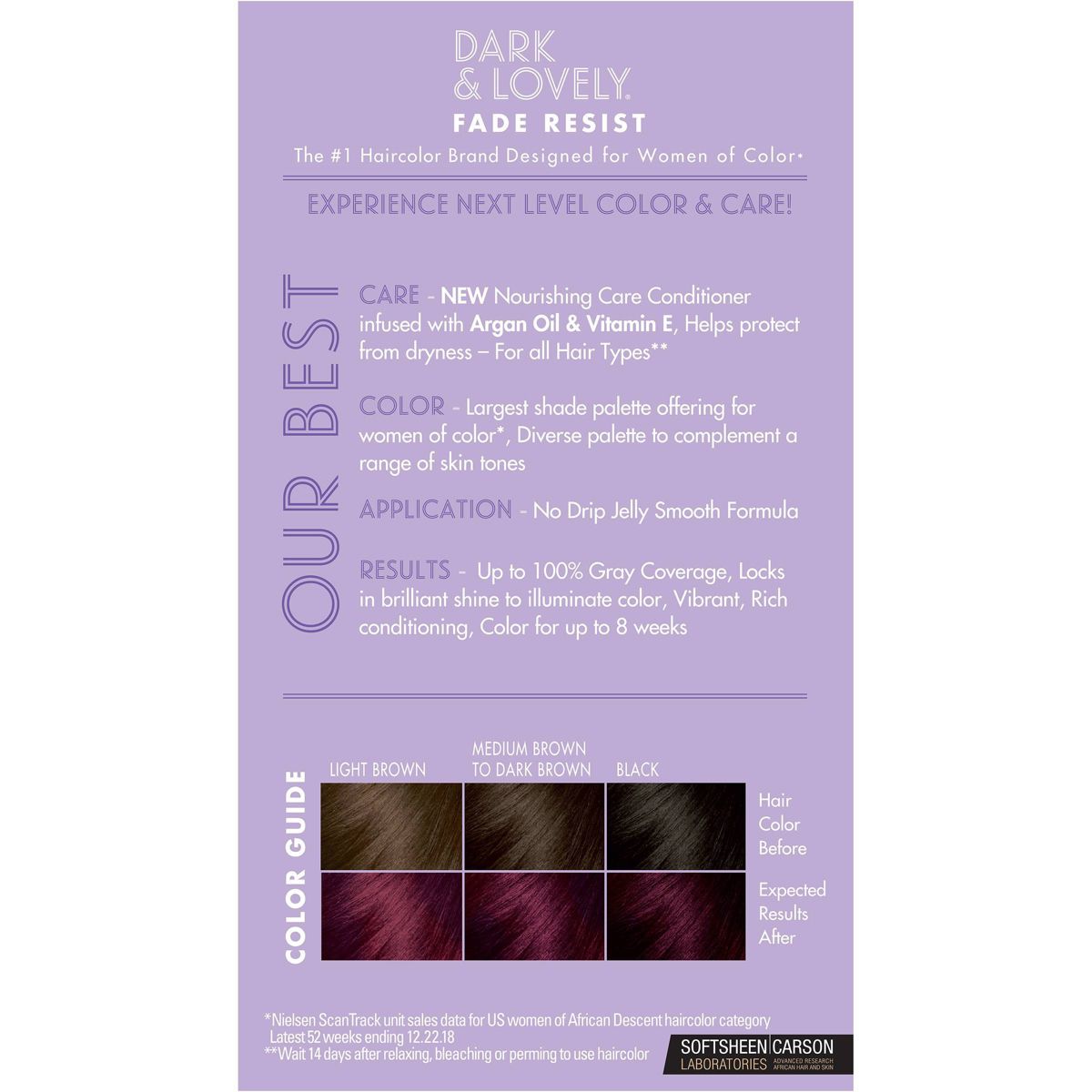 Dark & Lovely Fade Resist Permanent Hair Color, 362 Crimson Moon