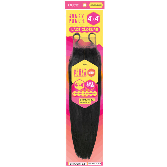 Outre Honey Punch 100% Unprocessed Remy Human Hair 4x4" Lace Closure - Straight