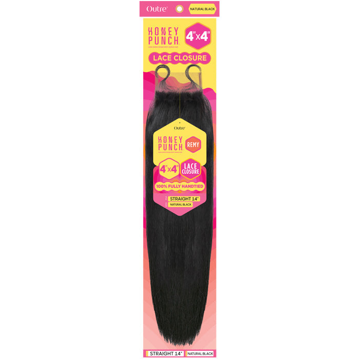 Outre Honey Punch 100% Unprocessed Remy Human Hair 4x4" Lace Closure - Straight