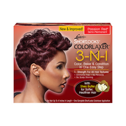 Lusters Shortlooks 3-N-1 Semi Permanent Hair Color Relaxer Kit, Passion Red