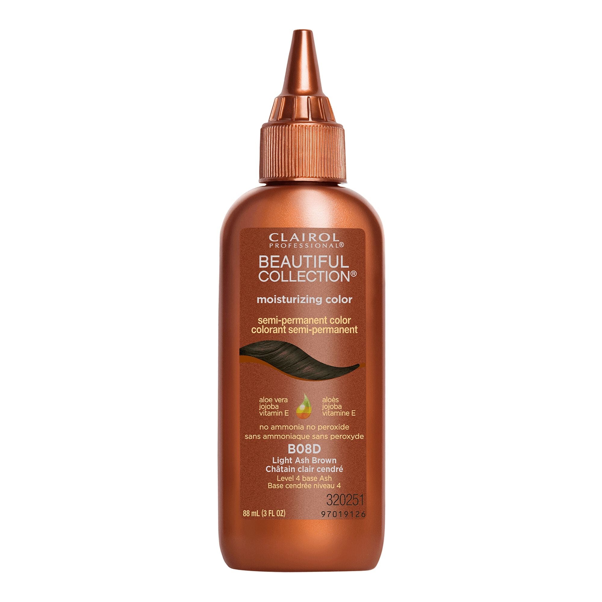 Clairol Beautiful Collection Advanced Gray Solution Hair Color, B08D Light Ash Brown, 3oz