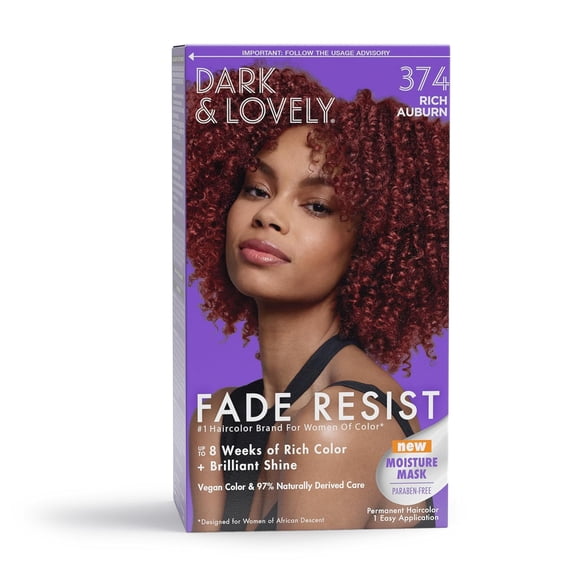 Dark & Lovely Fade Resist Permanent Hair Color, 374 Rich Auburn