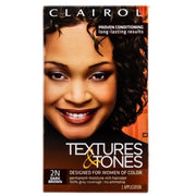 Clairol Textures & Tones Hair Dye Ammonia-Free Permanent Hair Color Creme, 2N Dark Brown