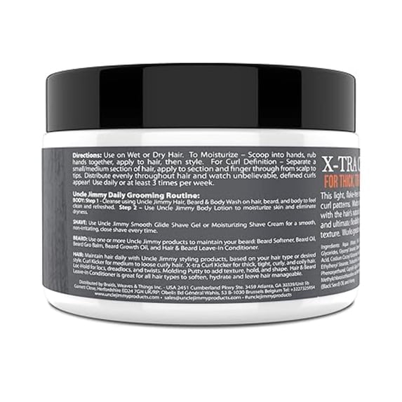 Uncle Jimmy X-TRA Curl-Kicker For Thick, Frizzy, Wavy, Tight, Curly and Coily Hair 8oz