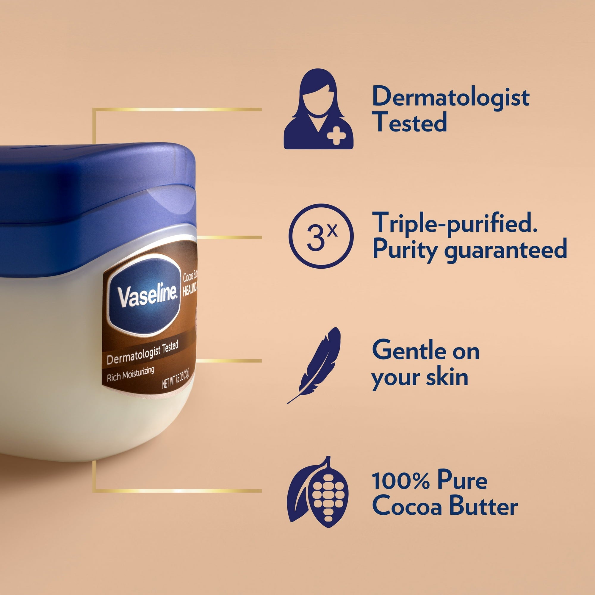 Vaseline Petroleum Jelly Cocoa Butter - 1.75 oz
