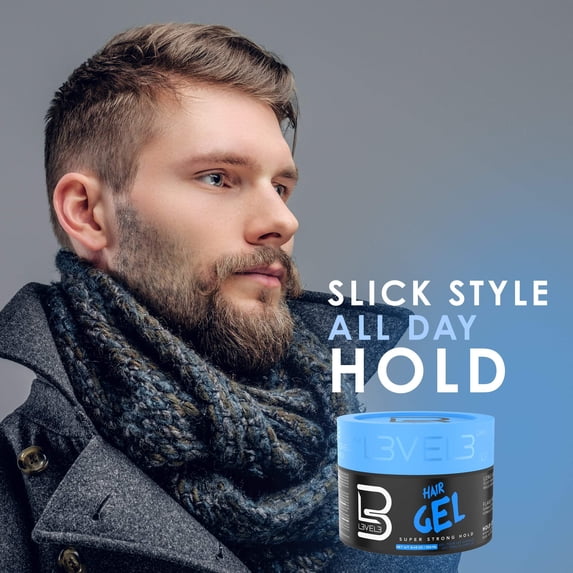 L3 Level 3 Hair Gel - Super Strong Hold - Long Lasting Shine - For Men and Women 16.9oz