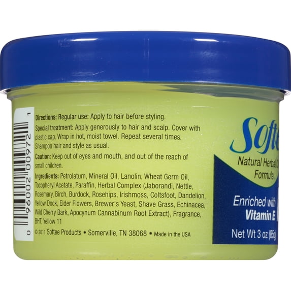 Softee Natural Herbal Oil Formula Hair Food with Vitamin E 3 oz