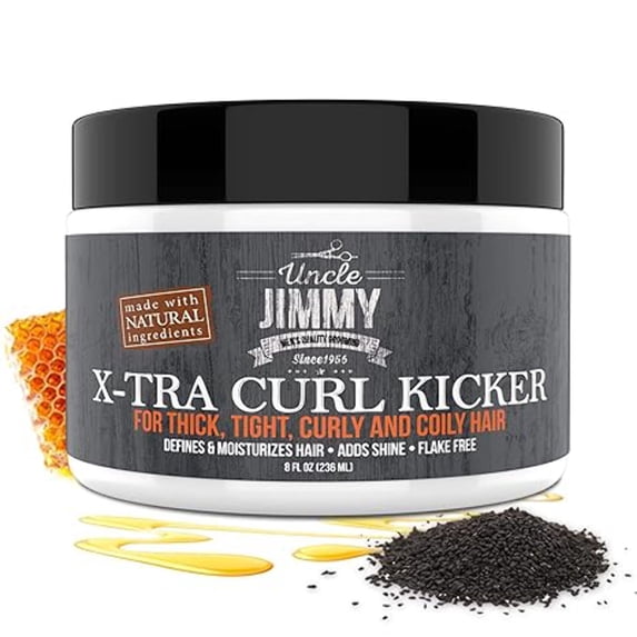 Uncle Jimmy X-TRA Curl-Kicker For Thick, Frizzy, Wavy, Tight, Curly and Coily Hair 8oz
