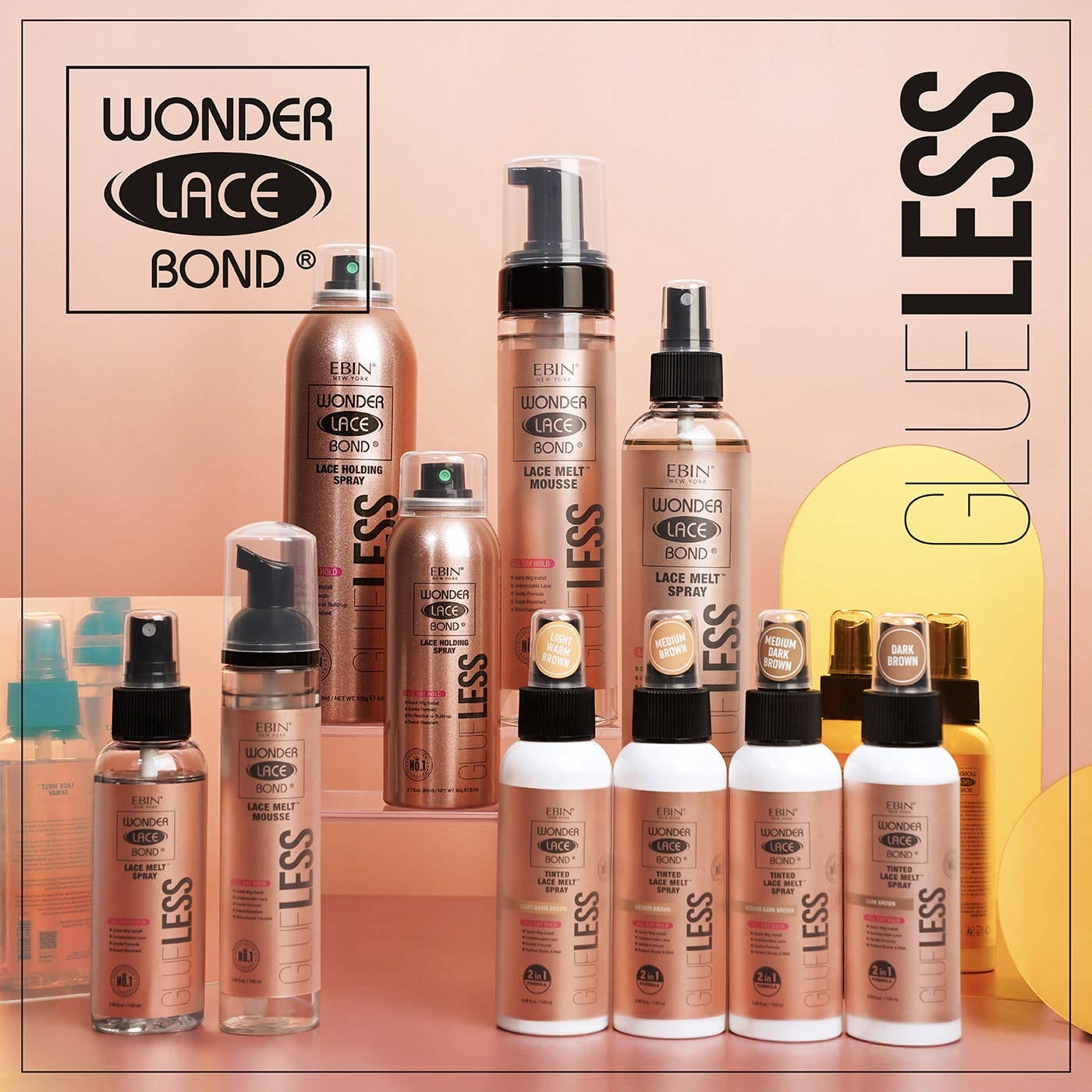 Wonder Lace Bond GLUELESS - Tinted Lace Melt Spray: Dark Brown