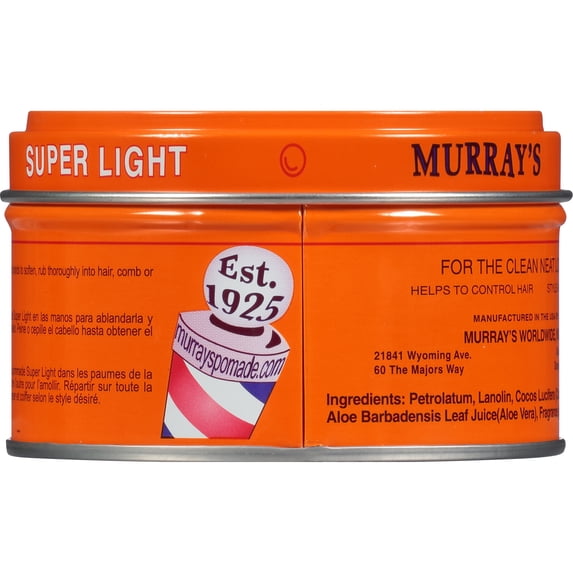 Murray's Super Light Hair Dressing and Pomade for Control, Style and Shine, 3oz