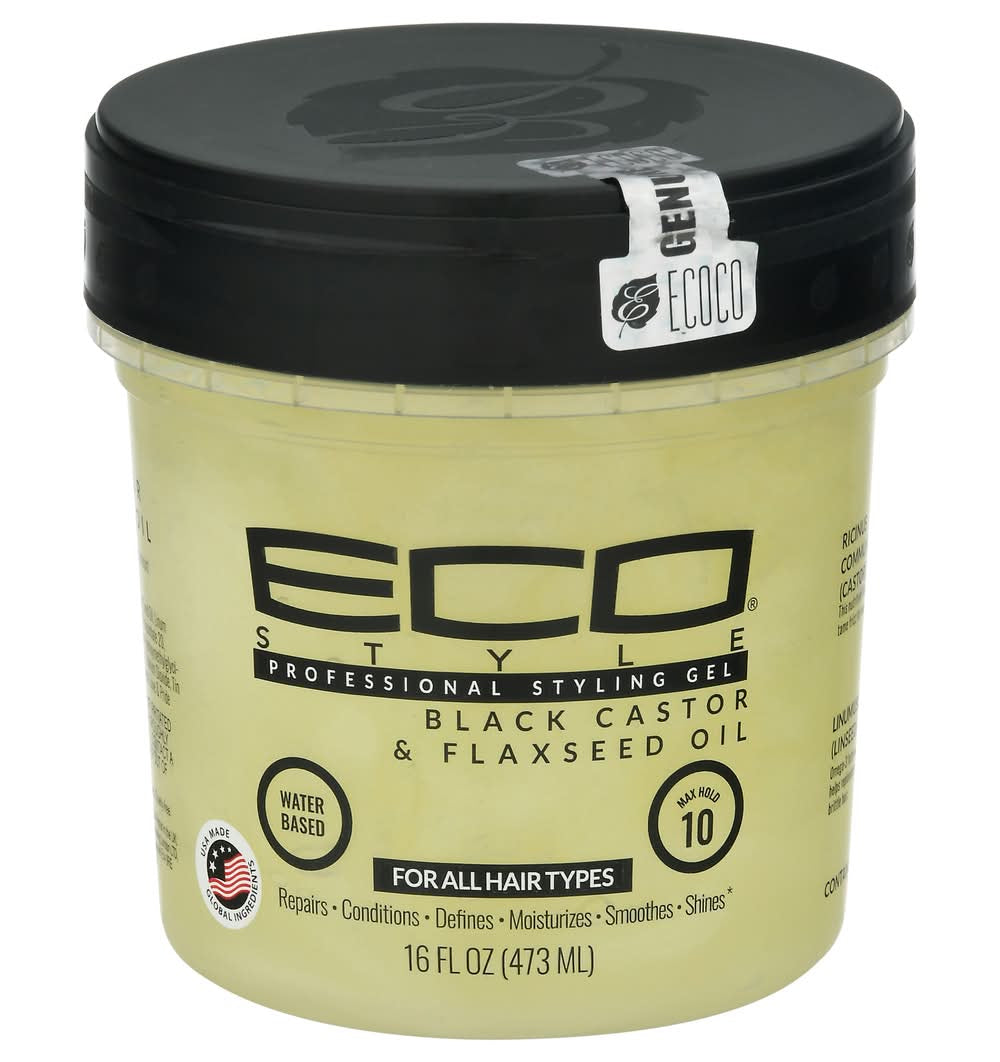 Eco Style Professional Styling Gel Black Castor & Avocado Oil