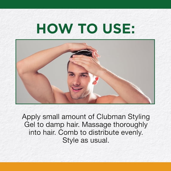 Clubman Pinaud Men’s Hair Gel, Alcohol-Free & Strong Hold Hair Styling Gel for Men, 16oz