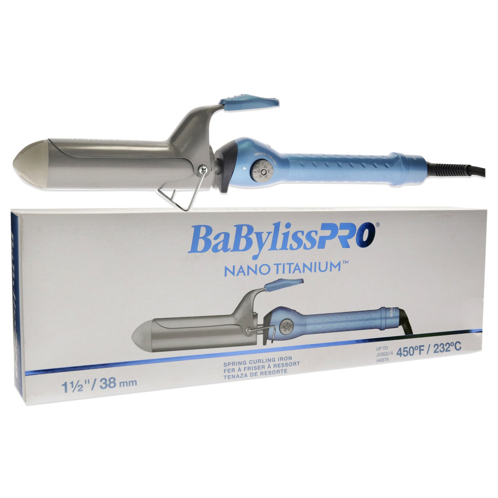 BaBylissPRO Nano Titanium  1 1/2" Spring Curling Iron