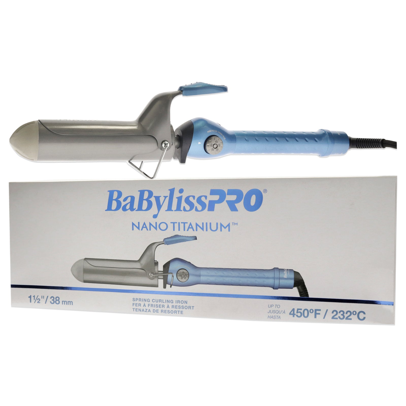 BaBylissPRO Nano Titanium  1 1/2" Spring Curling Iron