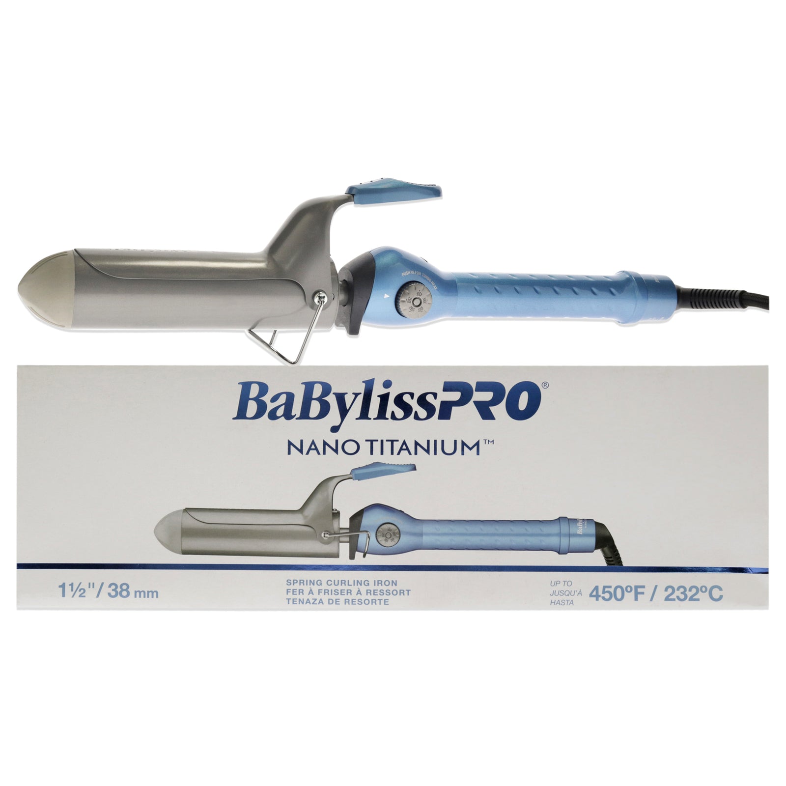 BaBylissPRO Nano Titanium  1 1/2" Spring Curling Iron