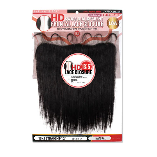 Eve Hair HD Swiss Transparent Frontal 13x5 Lace Closure