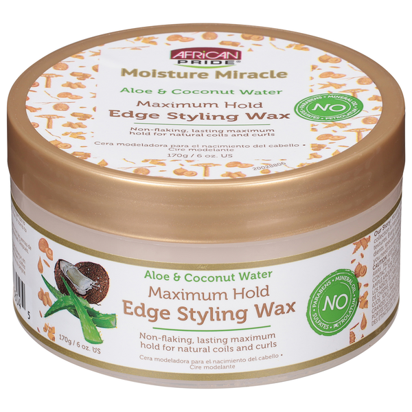 African Pride Edge Styling Wax, Aloe & Coconut Water, Maximum Hold