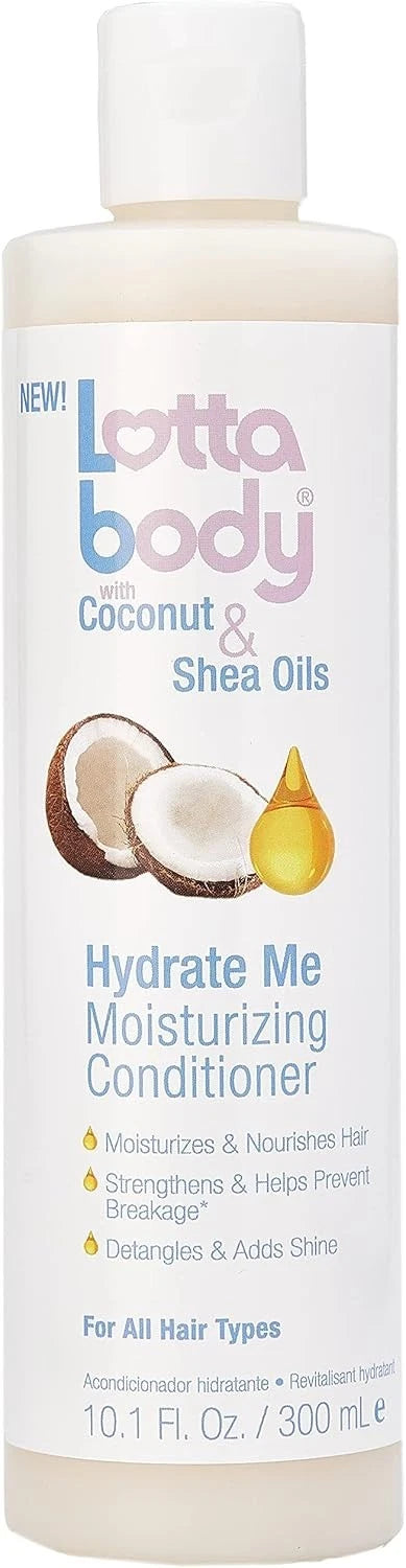 LottaBody Hydrate Me Moisturizing Conditioner Coconut & Shea Oils, 10oz